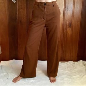brown trousers pull and bear